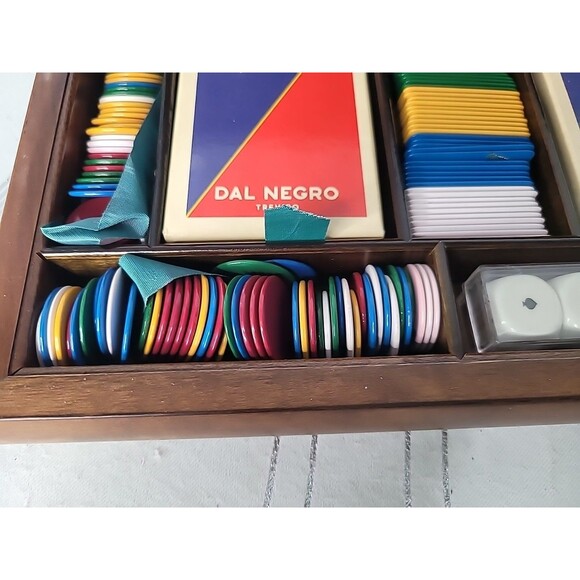 RARE Dal Negro Treviso - Playing Card Game Poker Set w/ Unique Enamel Top! - Picture 14 of 16